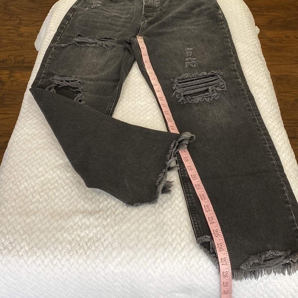 Free People We The Free Obsidian Distressed Tapered Baggy Boyfriend Jeans - Picture 10 of 17